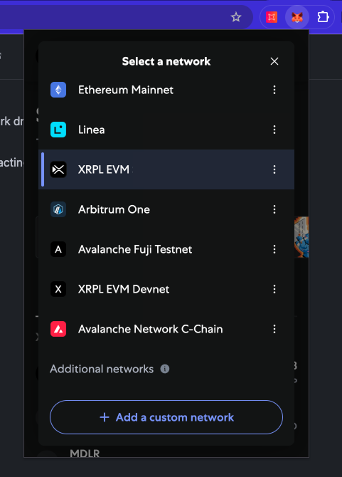 Select XRPL EVM Network