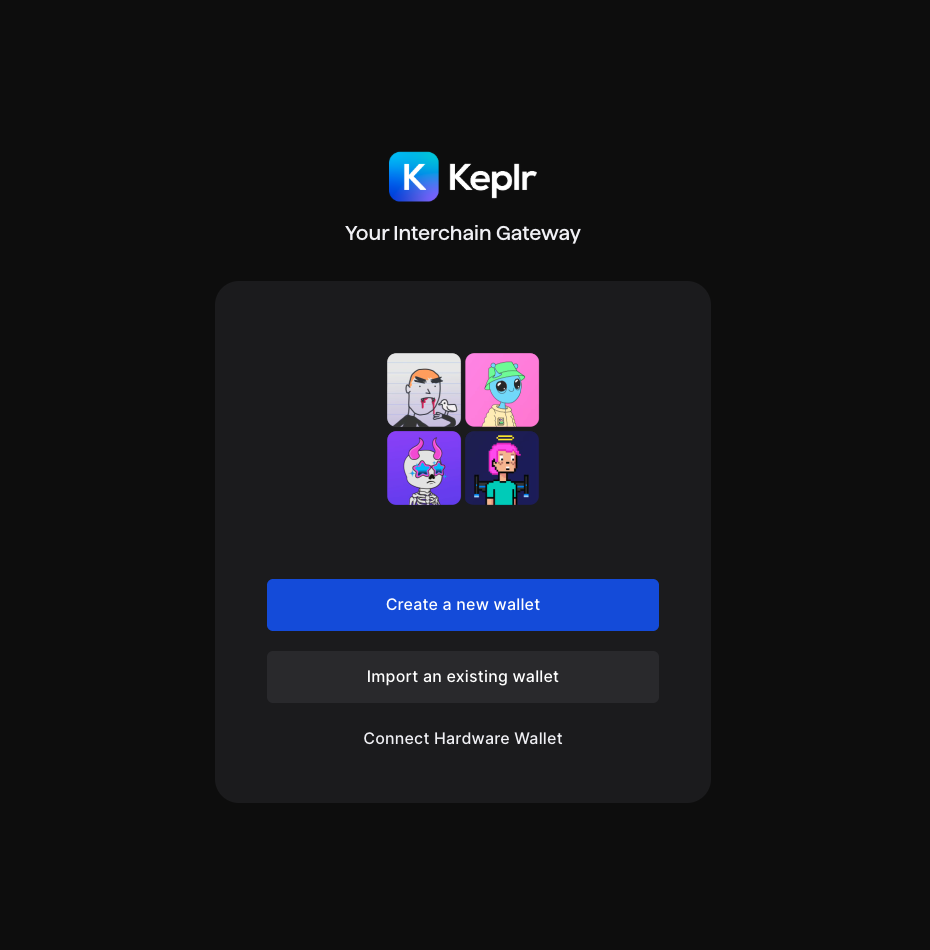 Create Keplr account