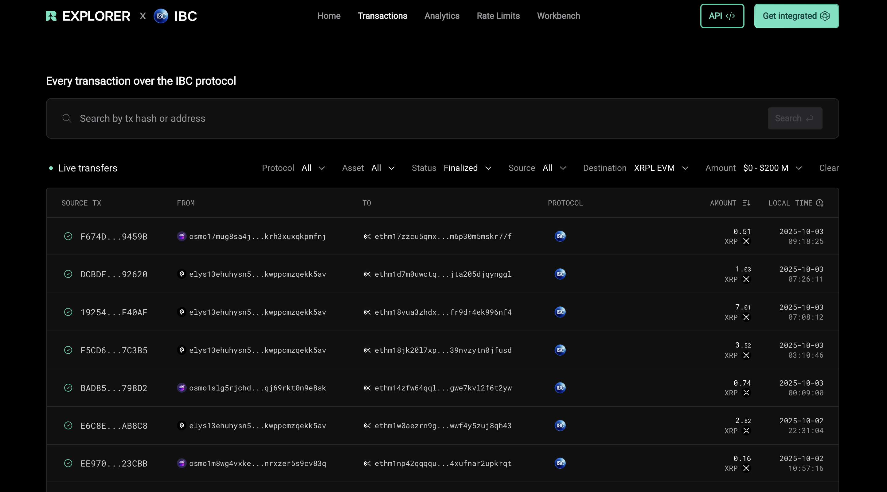 Range IBC Explorer Screenshot