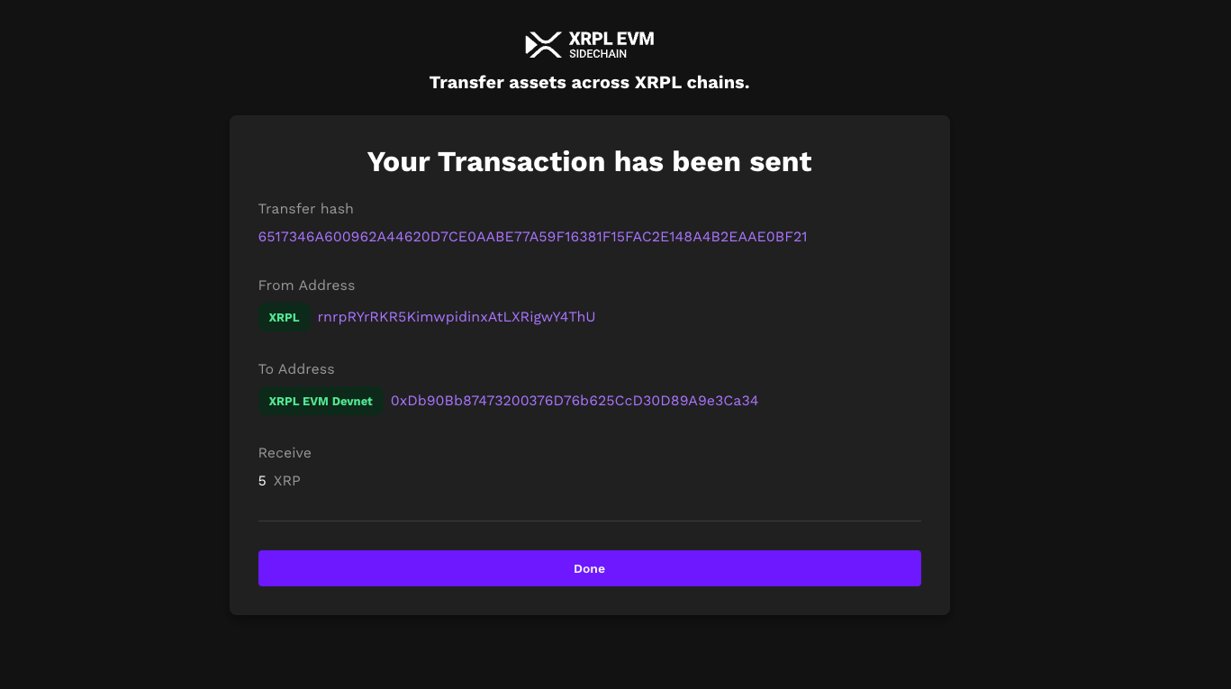 Transaction executed successfully